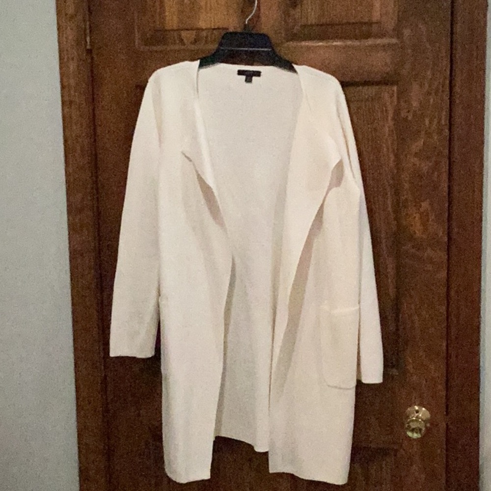 Elegant Cream Open-Front Sweater
